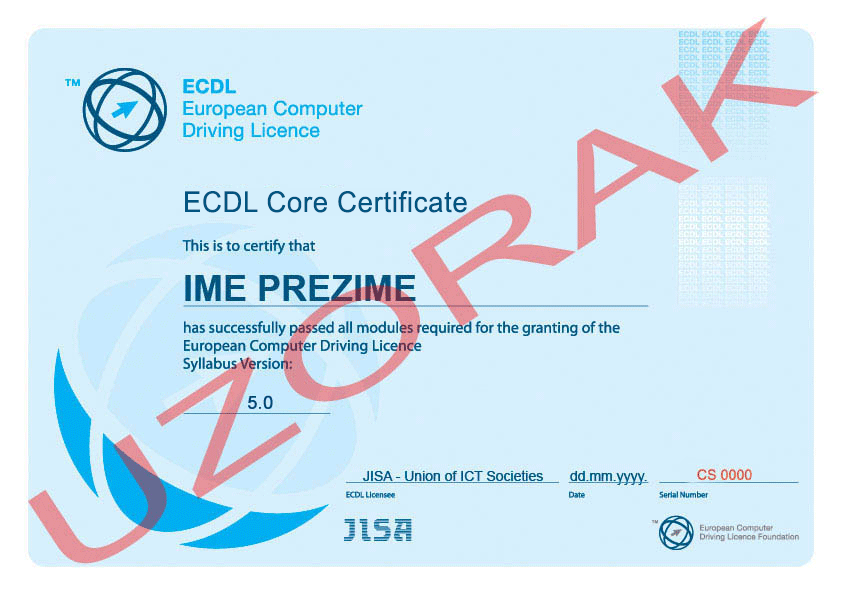 ecdl core sertifikat